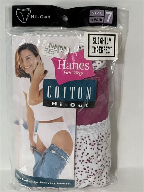 Nos Vintage Hanes Her Way Hi Cut Cotton Underwear Pack Womens