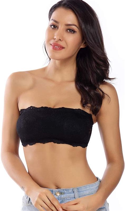 Cropped Tops And Shirts For Women New Women Black Lace Strapless Boob