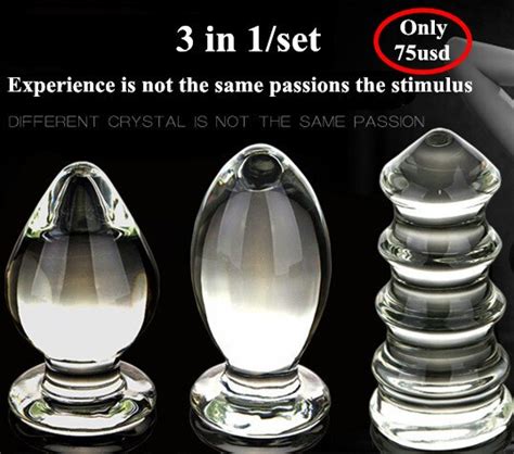 3 In 1lot Glass Big Anal Beads Balls Erotic Sex Toys Anal Dildo Glass Butt Plug Sex Products