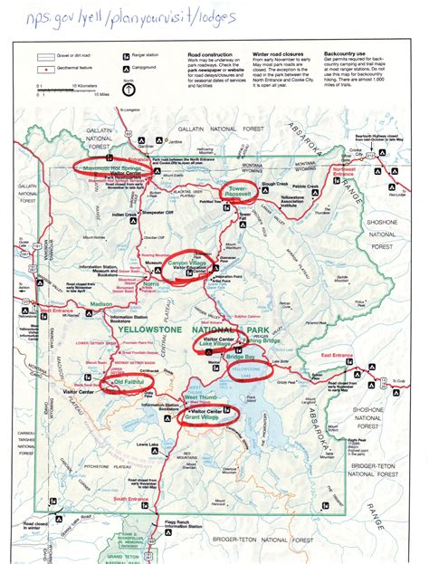 Yellowstone Map With Attractions