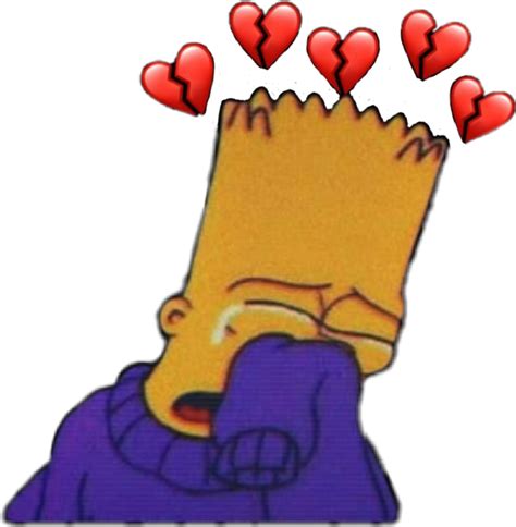 Download Crying Sticker - Bart Simpson Crying Drawing , Transparent Cartoon- NetClipart