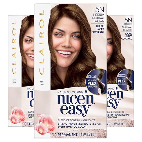 Clairol Nicen Easy Permanent Hair Color 5n Medium Neutral Bro