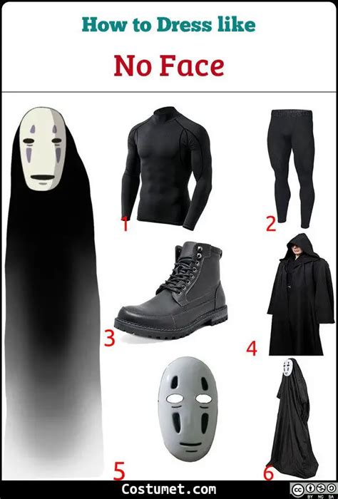 No Face Spirited Away Costume For Cosplay And Halloween