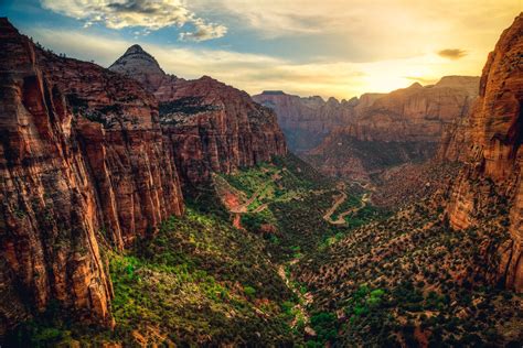 Zion Canyon Overlook Sunset Taken In Zion National Park U Flickr