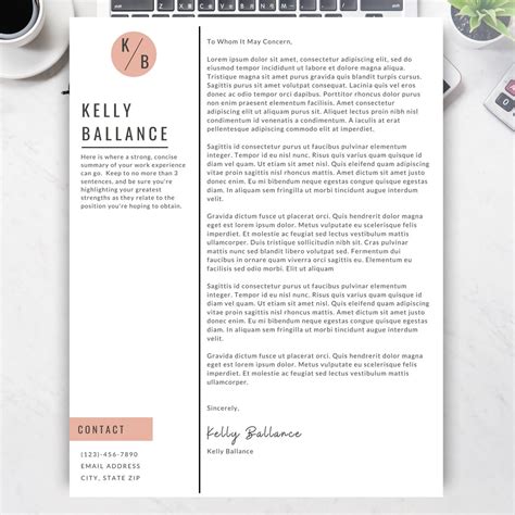 Resume Cover Letter Template Canva Template Editable Etsy