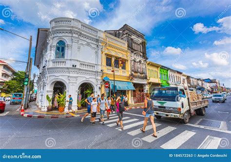 Phuket City Center In Thailand With Buildings And City Life Outdoors