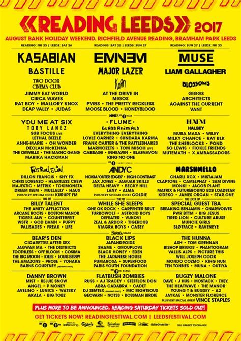 Reading And Leeds Festival 2017 Full Line Up Announced Including Liam