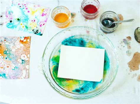 How To Do Paper Marbling With Oil And Food Coloring
