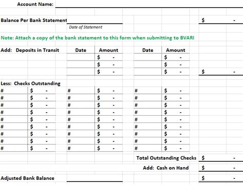 10 Bank Reconciliation Template Get Free Documents Excel Pdf