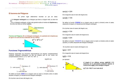 El Teorema De Pitágoras Funciones Trigonométricas Senα Xh