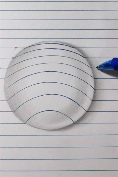 Easy How To Draw A 3d Ball Using Lines Kids Activities Blog