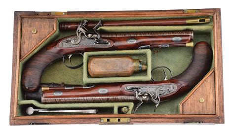 Lot Detail A Fine Cased Pair Of English Flintlock Dueling Pistols