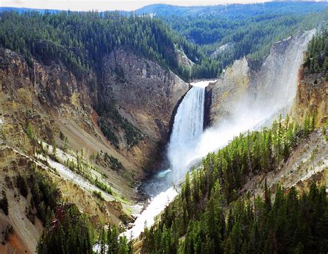 Yellowstone Lower Falls Waterfall In Yellowstone