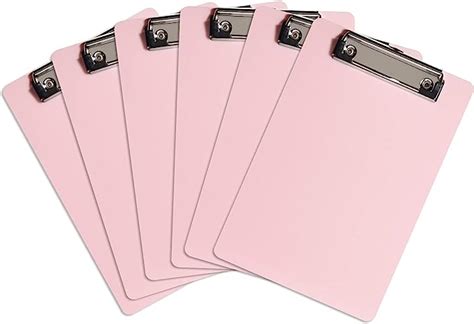Hongri Plastic Clipboards Set Of 6 Pink Small Clipboard