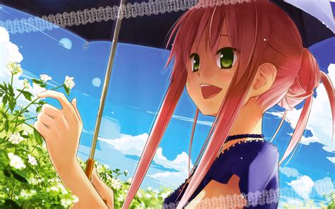 3840x2160 Resolution Female Anime Character Holding Purple Umbrella