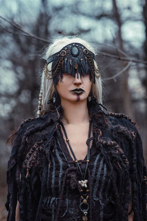 Face Mask Volva Pagan Ritual Headdress Druid Headpiece Etsy In 2023