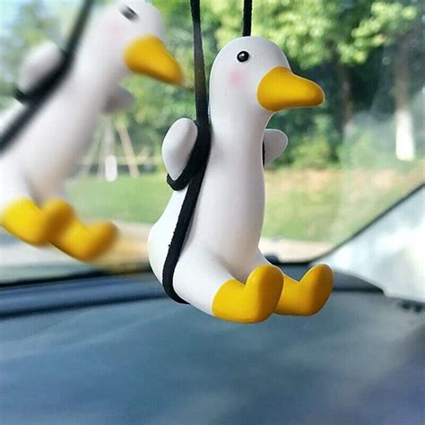 Swinging Duck Hanging Ornament Cute Swing Duck On Car Rear View Pendant9534 Ebay