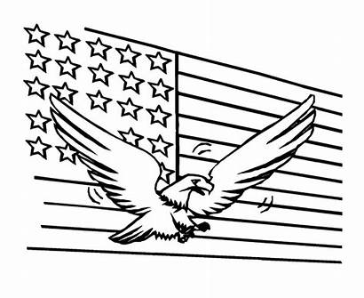 Coloring Flag Eagle American Pages Usa Bald