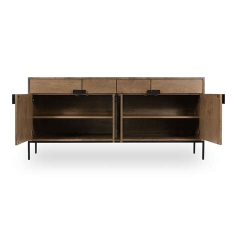 Vesta Sideboard Matte Black Woodcraft Solid Wood Furniture