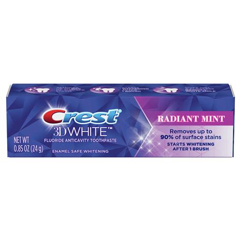 Crest 3d White Teeth Whitening Toothpaste Radiant Mint 85 Oz