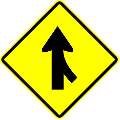 Traffic Merges Ahead Sign In Panama Clipart Free Download Transparent