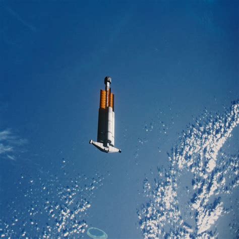 The Space Shuttle Is Flying Through The Blue Sky