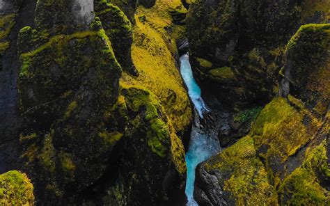 Download Wallpapers Rocks Mountains Mountain River Iceland Green