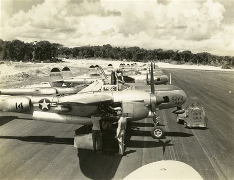 Lockheed P Lightnings Lined Up At An Airbase On Guam The