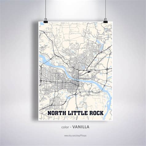 North Little Rock Map Print North Little Rock City Map Etsy