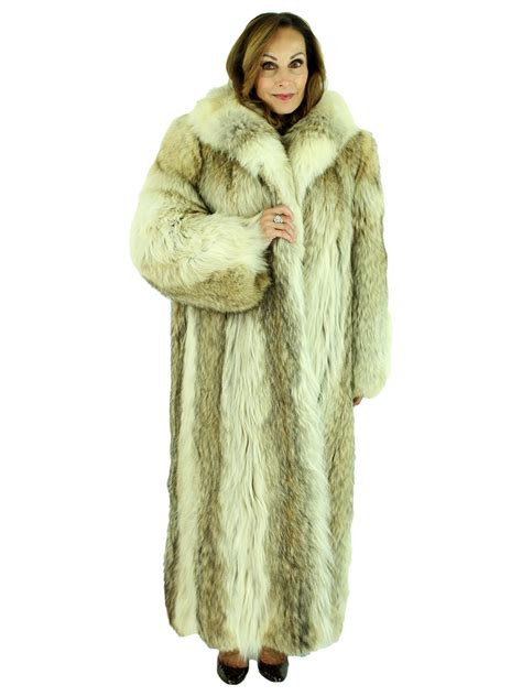 natural coyote fur coat medium estate furs