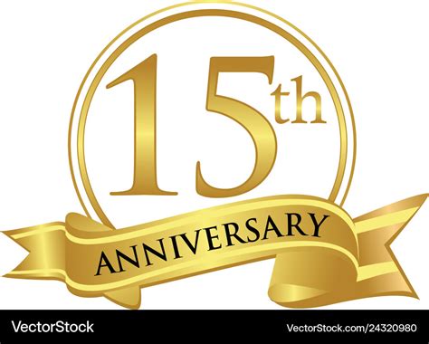 15th Anniversary Celebration Logo Royalty Free Vector Image