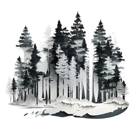 Forest Silhouette Black Illustration Forest Silhouette Illustration