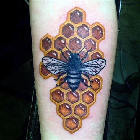 80 Honeycomb Tattoo Designs For Men Cool Hexagon Ink Ideas