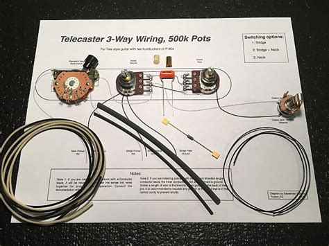 Would it's be possible to wire a single conductor humbucker in a dual humbucker telecaster with. 500k Telecaster 3-Way Wiring Kit for Humbuckers / P-90s ...