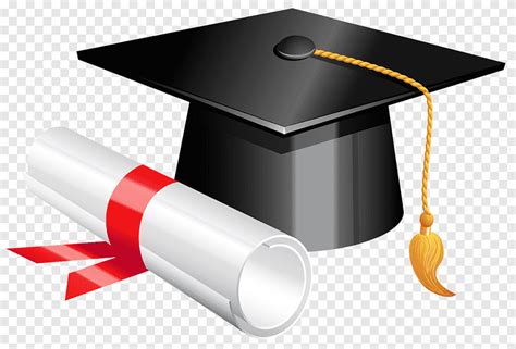 Wisuda Sekolah Topi Dan Diploma Kelulusan Ilustrasi Topi Akademik