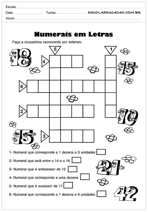 Atividades Numerais 2 Ano