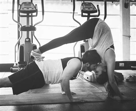 kissing burns 6 4 calories a minute wanna workout gym partners jyoti and karan captured sha