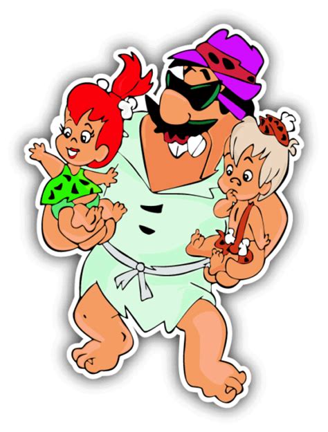 The Flintstones Pebbles Bam Bam Rubble Party Cartoon Sticker Decal 4