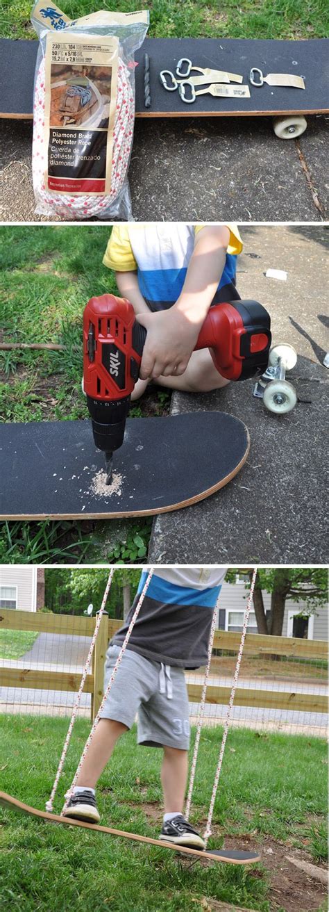 See more ideas about skateboard swing, diy for kids, welding art. How to Make Skateboard Swing - DIY & Crafts - Handimania | Backyard fun, Backyard for kids ...
