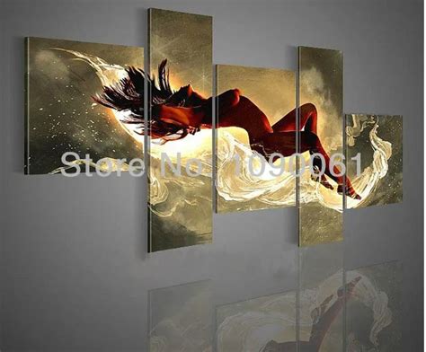 Hand Painted Large Modern Wall Art Canvas Nude Panels Abstract Naked