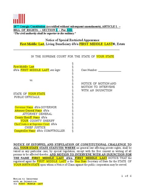Injunction Template Pdf Article One Of The United States