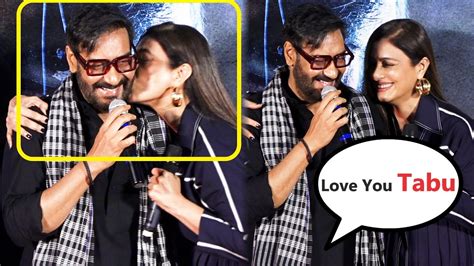 Tabu Uncontrol On Her Self Forcefully Kiss On Ajay Devgan Cheeks