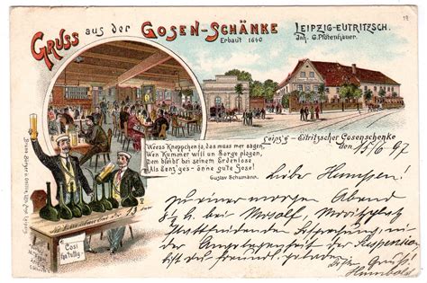 Jahrhundert kam das getränk nach leipzig. Gruss aus der Gosenschänke, Leipzig-Eutritzsch ...