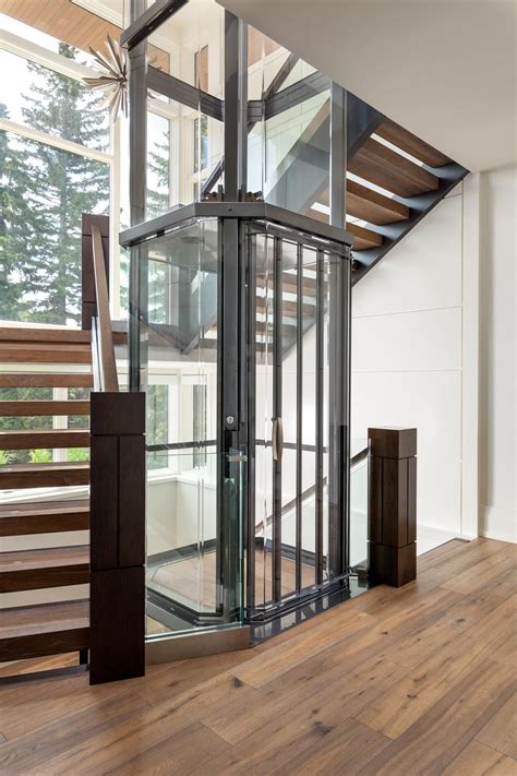 Savaria Vuelift Luxury Glass Elevator In A Beautiful Modern Home In