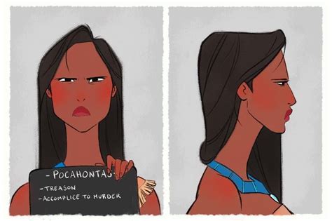 Pocahontass Mugshot Best Disney Princess Fan Art Popsugar Love