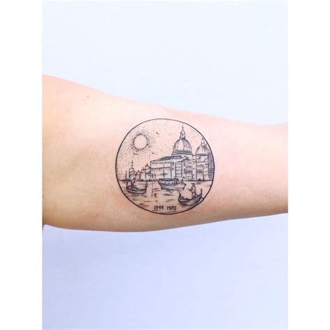 Scene Of Venice Tattoo By Zaya Hastra Inked On The Left Arm Circle