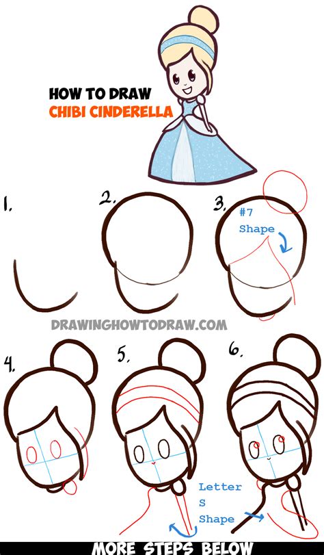How To Draw Cute Baby Chibi Cinderella Easy Step By Step