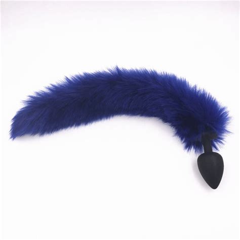 3 Colors Silicone Anal Plug Purple And Pink Fake Fox Tail Long Butt