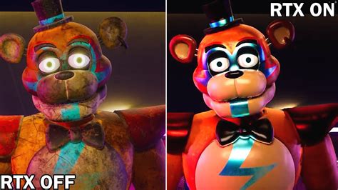 Fnaf Security Breach Modded Rtx Rtx Graphic Comparison Youtube