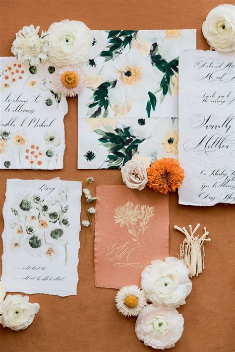 Floral Watercolour Wedding Invitations With Delicate Wildflowers